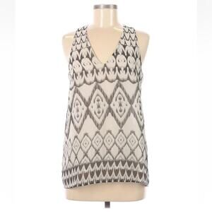 Nordstrom Lumiere Gray and Cream Sleeveless Lightweight Blouse, EUC, Size Small